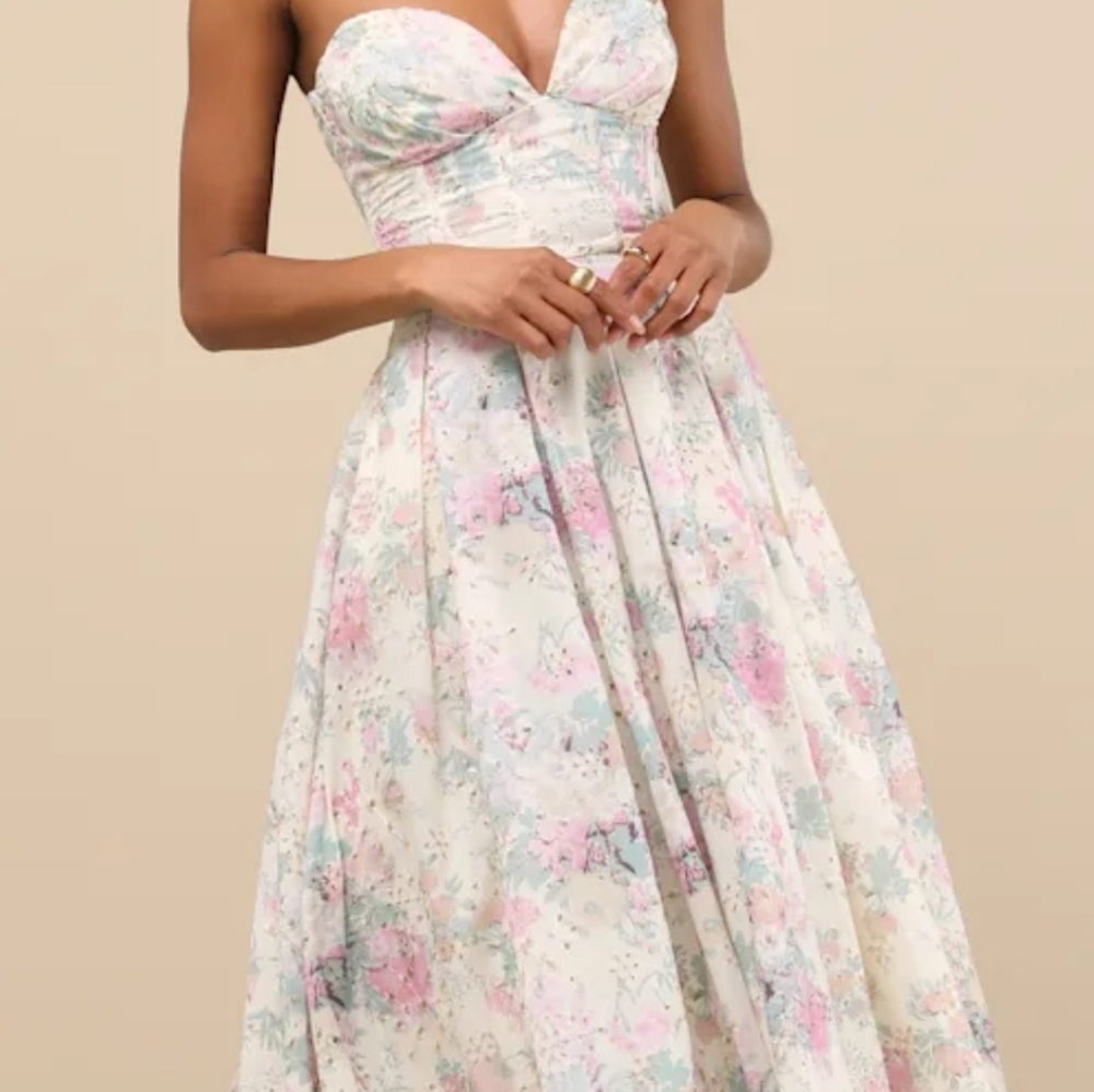 Lulu's Pastel Floral Maxi DRESS